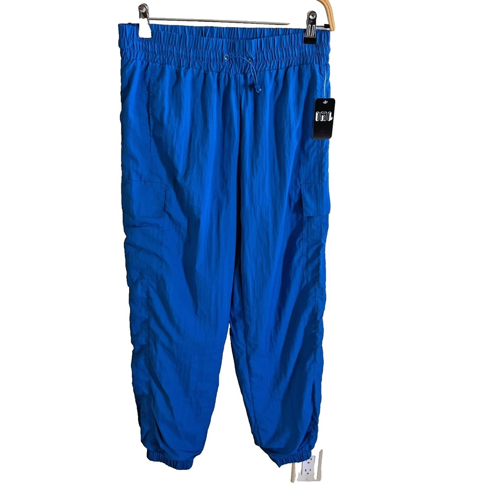 iets Frans Pants Wmns M White Cargo Parachute Baggy Wide Leg Trousers Y2K Skater